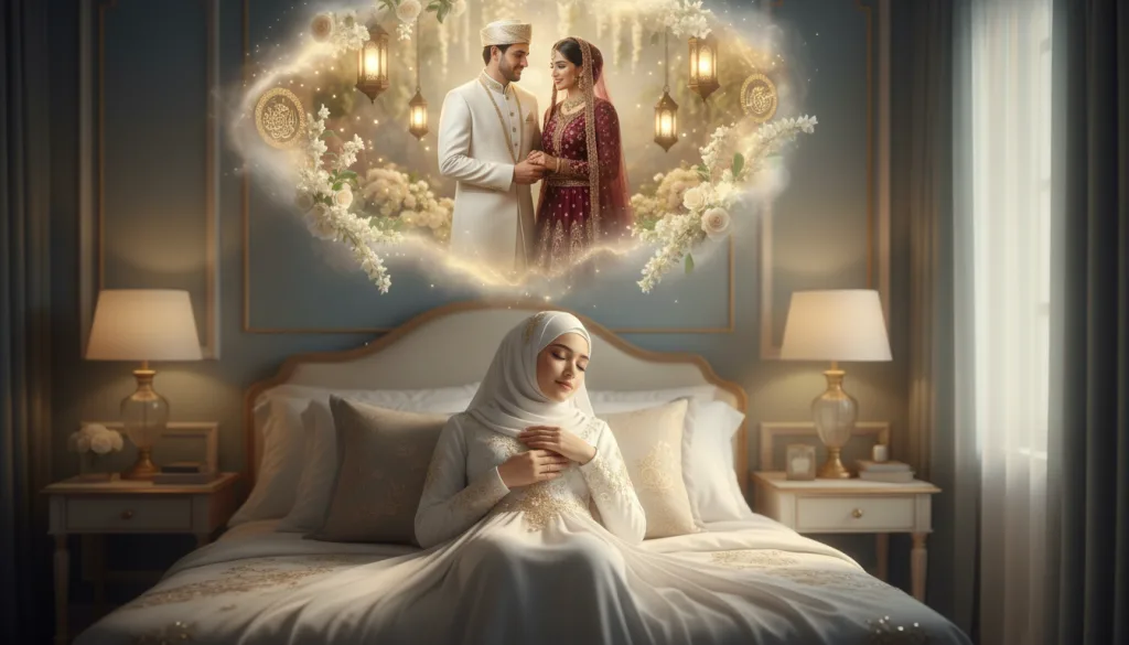 découvrez la signification et l'interprétation de rêver de son propre mariage selon la tradition islamique, et explorez les symboles et messages cachés de ce rêve.